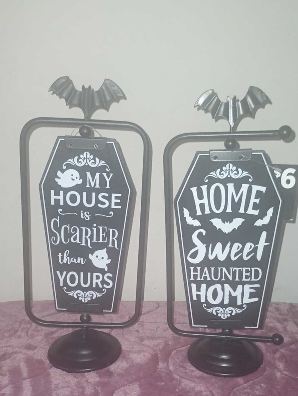 Black Halloween Coffin Tabletop Signs - Brand Unknown